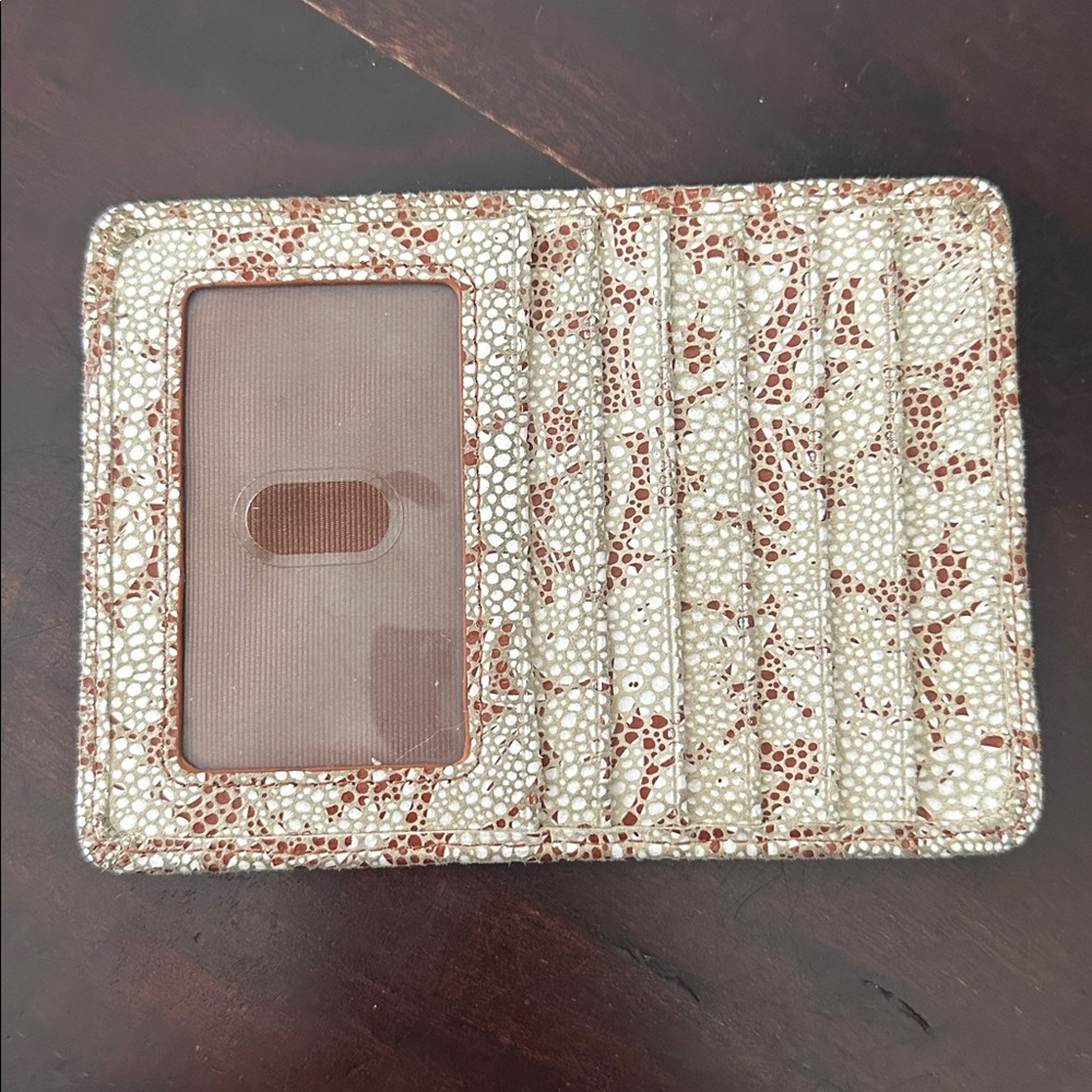 HOBO INTERNATIONAL EURO SLIDE Botanical Leather Card Case